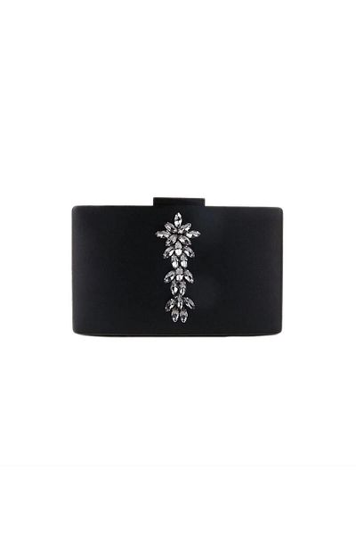 MidStore Culoare Neagră Cu Carcasă Argintie Geanta Rochie De Seara Satin Geanta De Seara Geanta De Logodna Geanta De Nunta