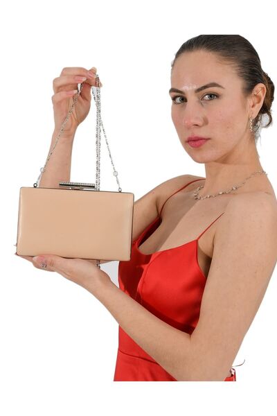 Generic Brand Skin Color Matte Leather Skin Leather Evening Dress Bag Night Bag Engagement Wedding Bag 2026 Special Series Elegant Detail