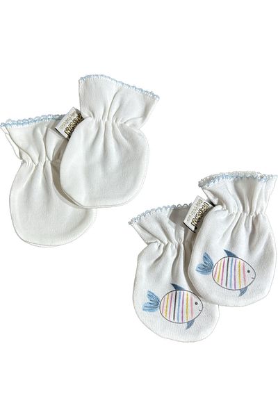 PATSAN Organic Cotton 2-Piece Combed Baby Glove Set Fish