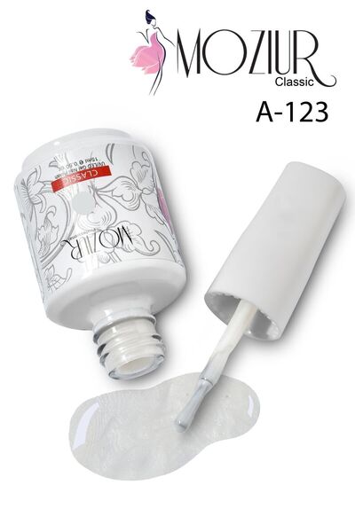 MOZIUR Kalıcı Oje Uv Led A123 (SEDEFLİ BEYAZ) 15ml
