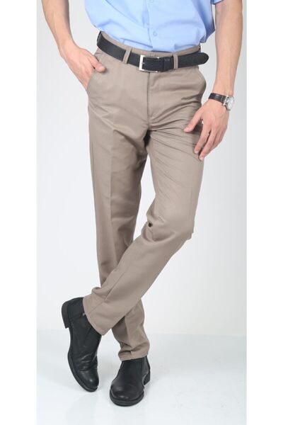 gambia outdoors Ανδρικό καφέ κλασικό λινό παντελόνι plus size άνετο μπαμπά