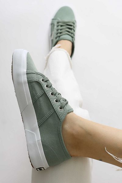 Limoya Pantofi de damă Timon Mint cu talpă confortabilă din in, pantofi sport pentru femei