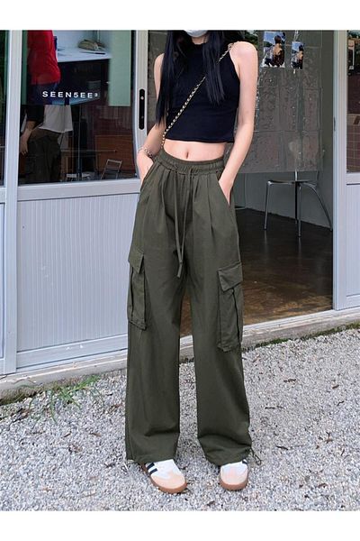 Touz Moda Green Tactical Parachute Fabric Trousers