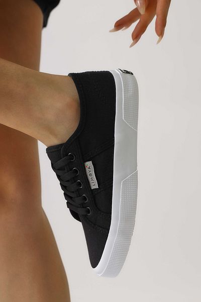 Limoya Pantofi de damă Timon Black Comfortable Talpă din in, Pantofi sport de damă