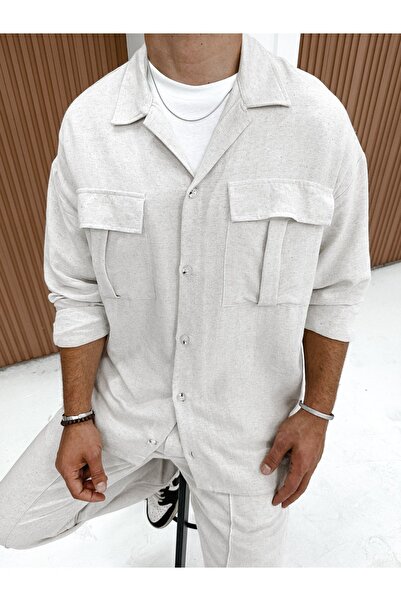 King Brothers Oversize Linen Shirt - 100% Cotton, Pocketed