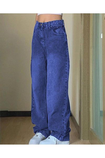 Touz Moda Blugi largi spălați în albastru