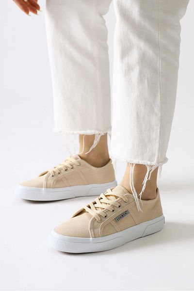 Limoya Pantofi de damă Timon Beige cu talpă confortabilă din in, pantofi sport pentru femei