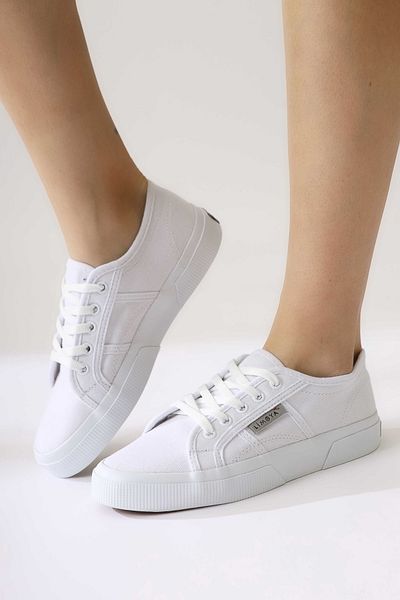 Limoya Pantofi de damă Timon White Comfortable Talpă din in, Pantofi sport de damă