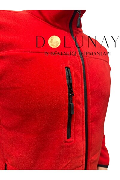 Dolunay İş Elbiseleri Polar Mont Kırmızı 3 Cepli