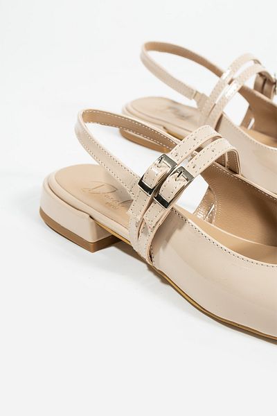 DUXAL SHOES Cara Femei Blunt Toe Curea dublă Detaliu Toc scurt - Balerini