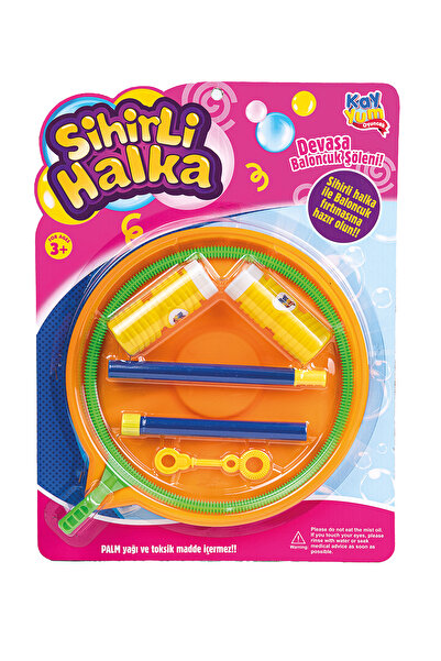 Kayyum Oyuncak Köpük Çıkaran Büyük Halka Sihirli Halka Solüsyonlu Gaint Bubble Büyük Baloncuk Halkası ve Tepsi Seti