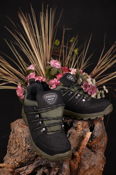 Scooter Pantofi de iarnă, negri, ușori, confortabili, pentru bărbați - 100% piele naturală, impermeabili, anti-alunecare, talpă din cauciuc