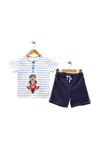 Buqete Striped Bear Printed Men's Set