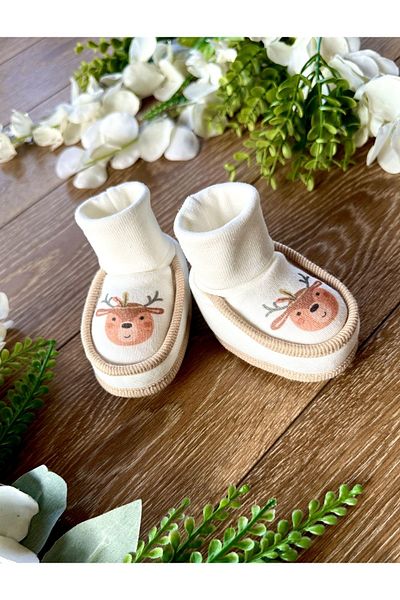 Renkli Puset Newborn Baby Booties Deer