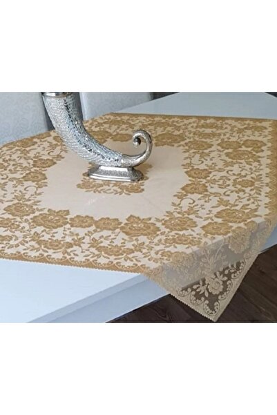 WENESSİ Güllü Desen Örme Fiskos Örtüsü  (Sarı)