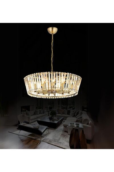 RONİSU AYDINLATMA Serenne 50'lık Taşlı Avize Kristal Taşlı Aydınlatma