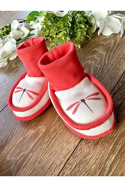 Renkli Puset Newborn Baby Booties Dragonfly