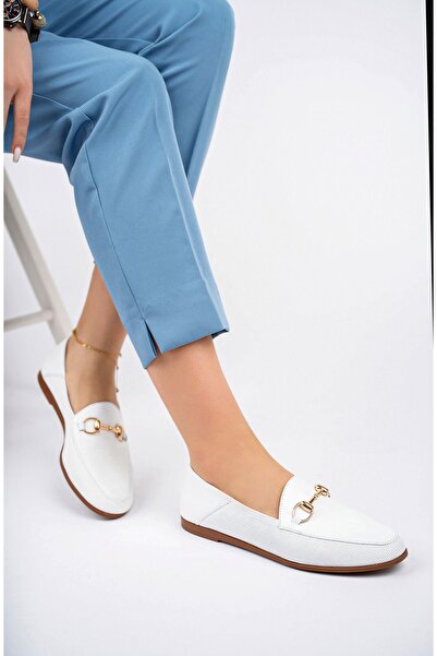 Deripabuc Genuine Leather White Print Women's Casual Shoes Pcc-f03