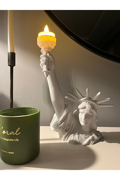 Genel Markalar Özgürlük Heykeli Dekoratif Tealight Mum Tutucu Dekoratif Özgürlük Anıtı Obje Tealight