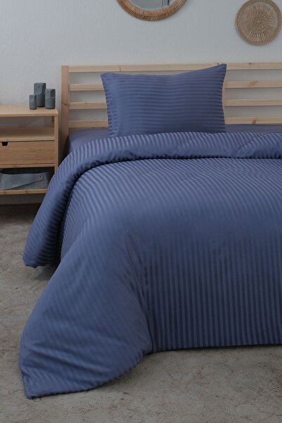 MEYN COLLECTİON طقم لحاف مخطط من الساتان لشخص واحد