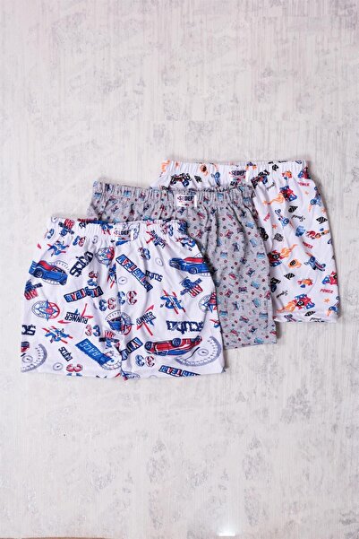 Sedef 3 Πακέτα μπόξερ με σχέδια για αγόρια - 1037