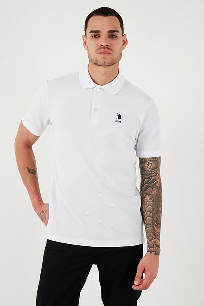 U.S. Polo Assn. Ανδρικό μπλουζάκι με γιακά πόλο με βαμβακερό μείγμα κανονική εφαρμογή Ανδρικό μπλουζάκι με γιακά πόλο G081GL0111827972