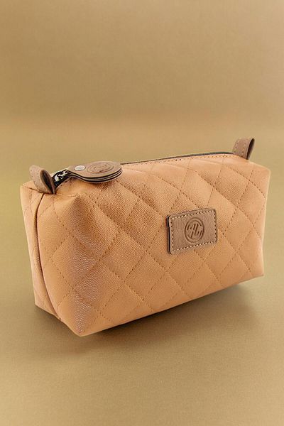 QUB CLUB Unisex Tan Colored Shaving Bag