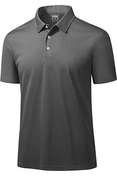GHASSY CO Ghassy Co Erkek Taktik Yaka Gömlek Hızlı Kuruma Nem Emici Golf T-shirt