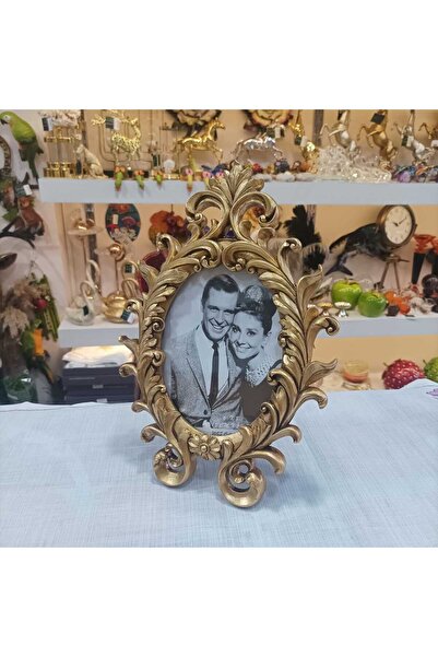 Gold home design Oval sarmaşık desen fotoğraf çercevesi