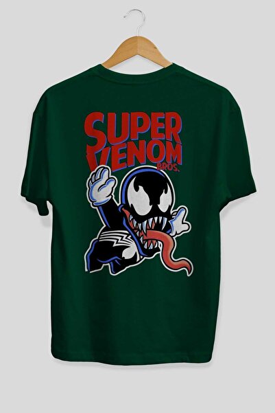 Ankhises Super Venom Emerald Green Oversize T-shirt - Crew Neck Ανδρικά Γυναικεία