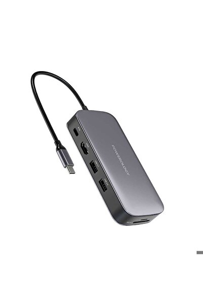 Powerology 512GB Dahili SSD'li USB-C Hub (6'sı 1 Arada), 100W PD Şarj, 4K 60H...