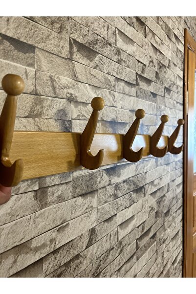 DEMİRCİ CİVATA VE HIRDAVAT El Yapımı Eskitme Ahşap Duvar Askılık 5’li