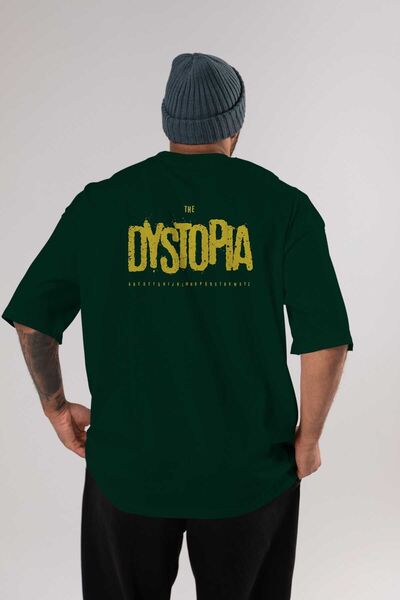 Ankhises Dystopia Back Štampano Emerald Green Oversize kroj T-shirt Muškarci ...