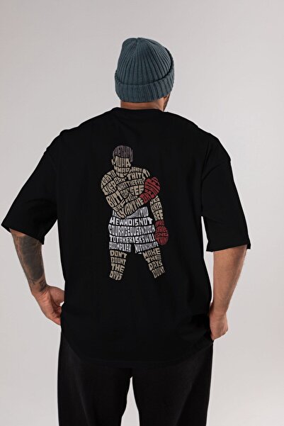 Ankhises The Champ Muhammad Ali Чорна футболка оверсайз з принтом на спині, у...