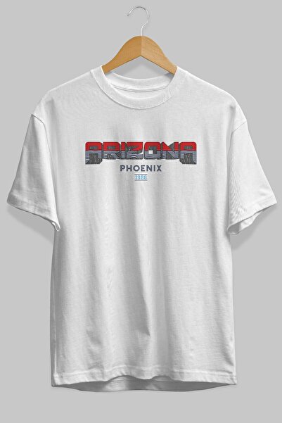 Ankhises Arizona Front Štampano Bela Oversize kroj T-shirt Unisex Muškarci Že...