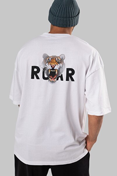 Ankhises Medvedić Roar Back Štampano Beli Muškarci Žene okrugla kragna Oversi...