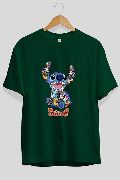 Ankhises Μπλουζάκι Emerald Green Oversize Stitch - Crew Neck, Βαμβακερό Ανδρικό Γυναικείο