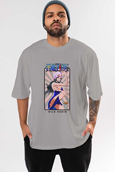 Ankhises Nico Robin Tricou unisex oversize cu decolteu rotund