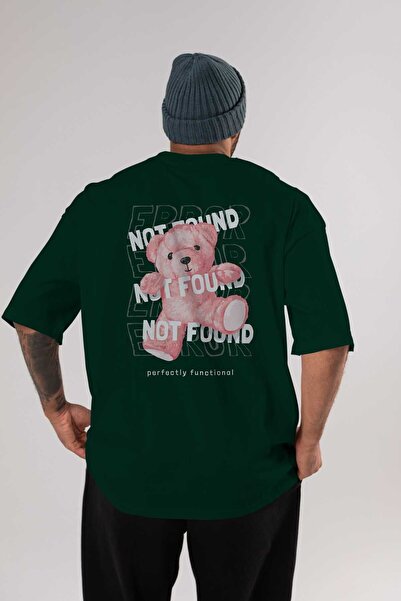 Ankhises Greška nije pronađena Bear Back Štampano Emerald Green Oversize kroj...