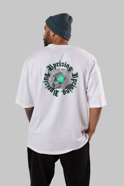 Ankhises Uprising Back Štampano Bela Oversize kroj T-shirt Unisex Muškarci Že...