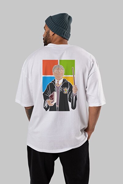 Ankhises Гаррі Поттер Gates З принтом на спині Біла Oversize футболка Unisex ...