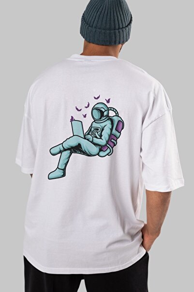 Ankhises Radite sa leptirima Leđa Štampano Bela Oversize kroj T-shirt Unisex ...