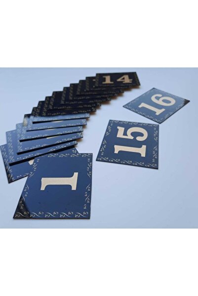Genel Markalar Kapı Numarası 5.5x6.5 Siyah Zemin Üzeri Altın Sarı Baskı Kendinden Yapışkanlı No:1 Den 16’a