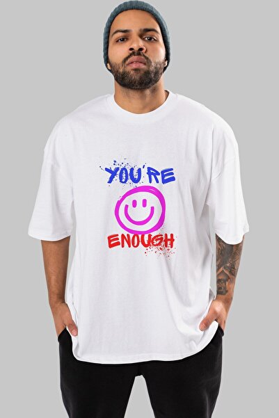 Ankhises Ti si dovoljan Napisano na prednjoj strani Štampano Belo Oversize kr...