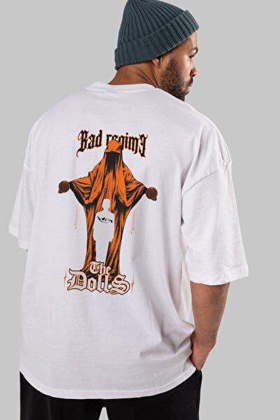 Ankhises The Dolls Back Štampano Bela Oversize kroj T-shirt Unisex Muškarci Ž...