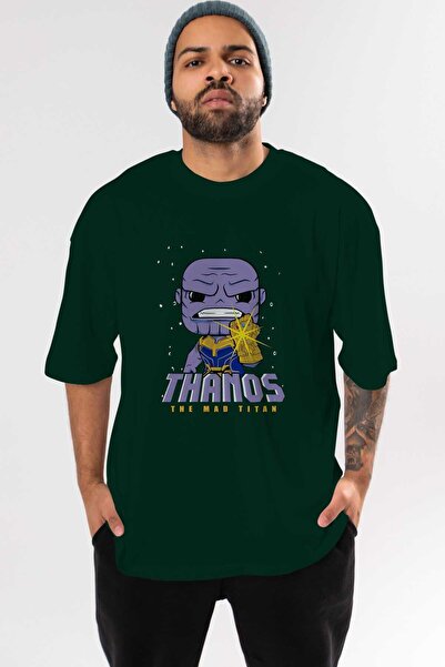 Ankhises Thanos (1) Smaragdno zelena Oversize kroj Pamuk T-shirt - okrugla kr...