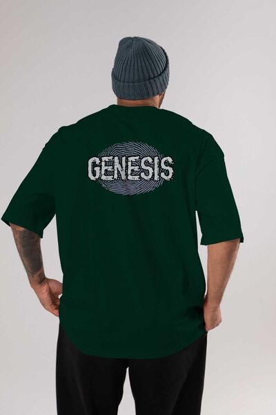 Ankhises Genesis Rear Štampano Emerald Green Oversize kroj T-shirt Unisex Muš...