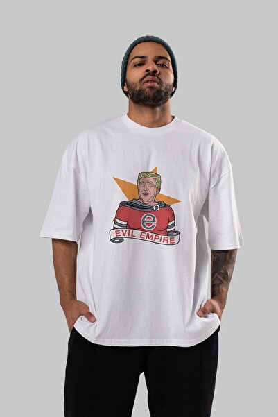Ankhises Zločinačko carstvo Trump Front Štampano Belo Oversize kroj T-shirt U...