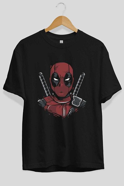 Ankhises Deadpool (4) Tricou negru supradimensionat pentru bărbați și femei - cu gât crew