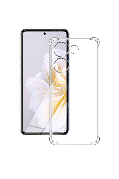 Tecno Camon 20 Pro Kapak Kamera Korumalı Airbag Antishock Köşe Korumalı Şeffaf Silikon Kılıf